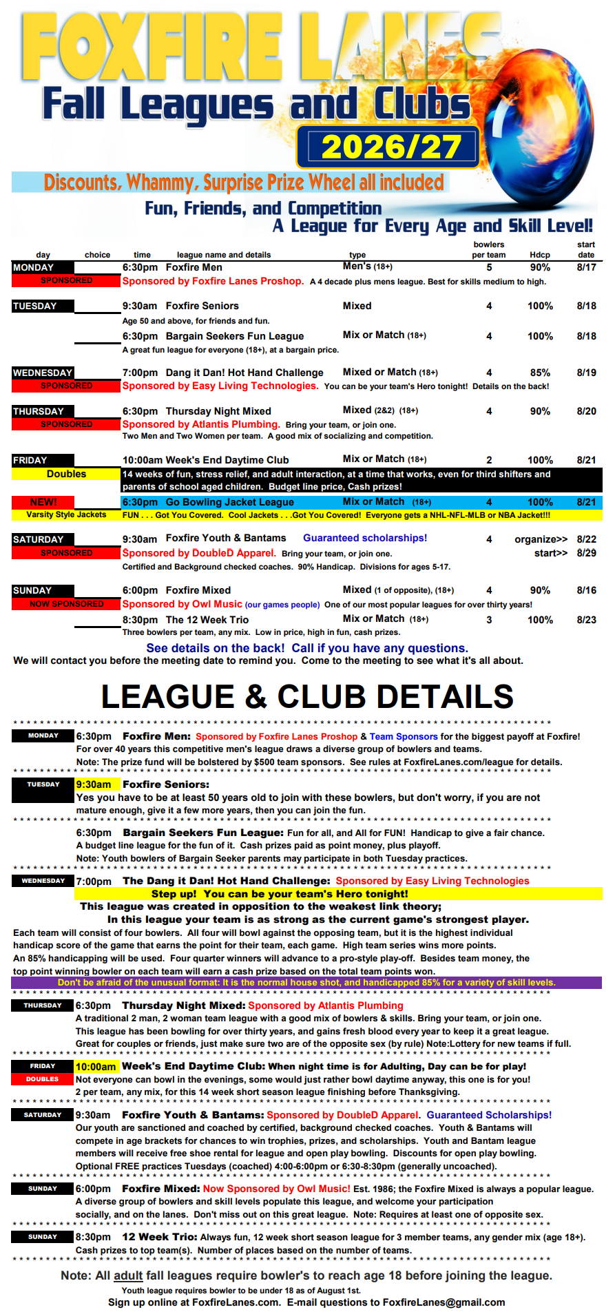  Summer leagues forming now